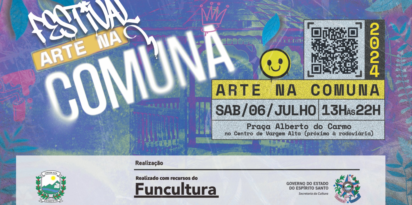 Imagem da notícia: Festival Arte na Comuna acontece em Vargem Alta no próximo sábado (06)